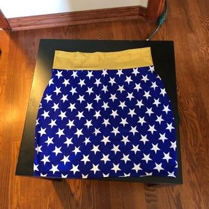 Coquetry Clothing Blue&White Superhero Skirt XL